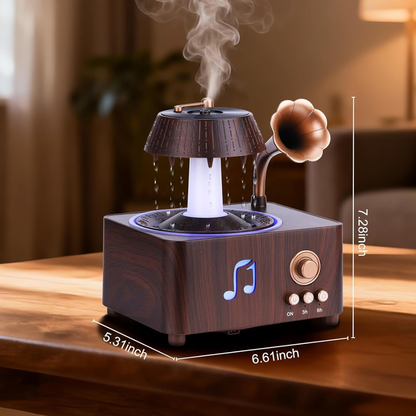 Humidificador Vintage con Efecto de Lluvia Giratoria